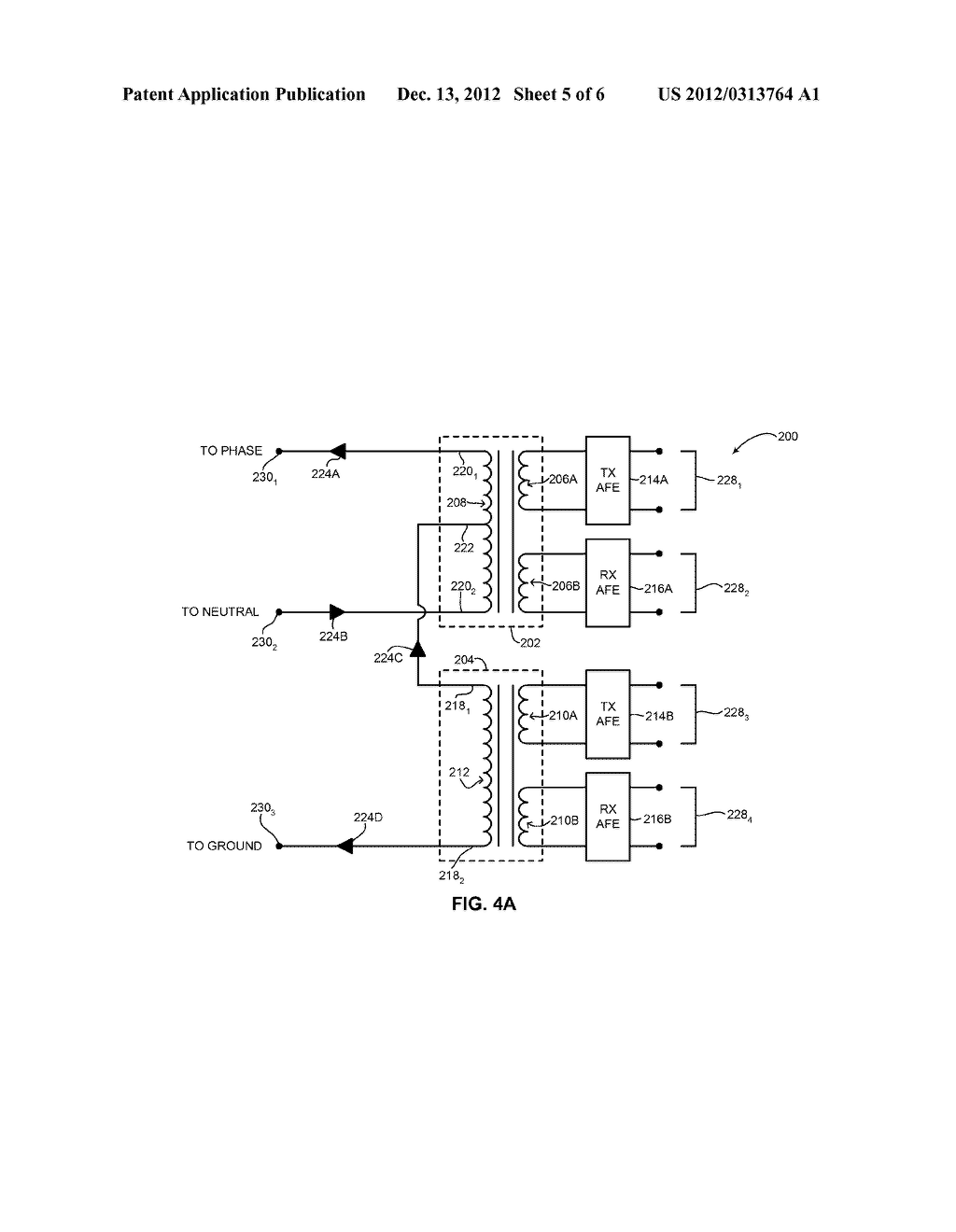 SYSTEM FOR COUPLING A POWER LINE COMMUNICATION DEVICE TO A POWER LINE     NETWORK - diagram, schematic, and image 06