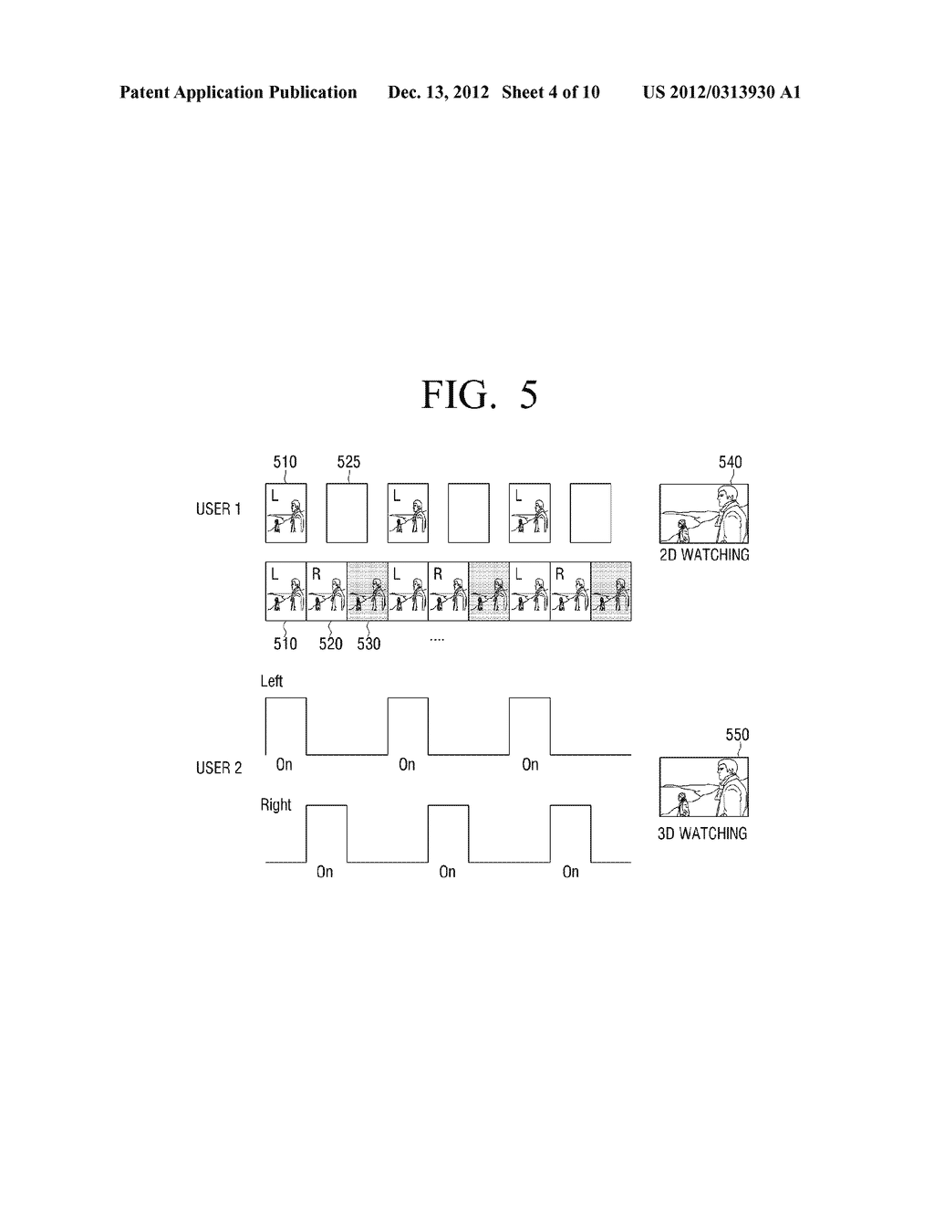 DUAL VIEW DISPLAY METHOD AND DUAL VIEW DRIVING METHOD FOR PROVIDING PLURAL     IMAGES TO PLURAL USERS AND DISPLAY APPARATUS AND DUAL VIEW GLASSES USING     THE SAME - diagram, schematic, and image 05