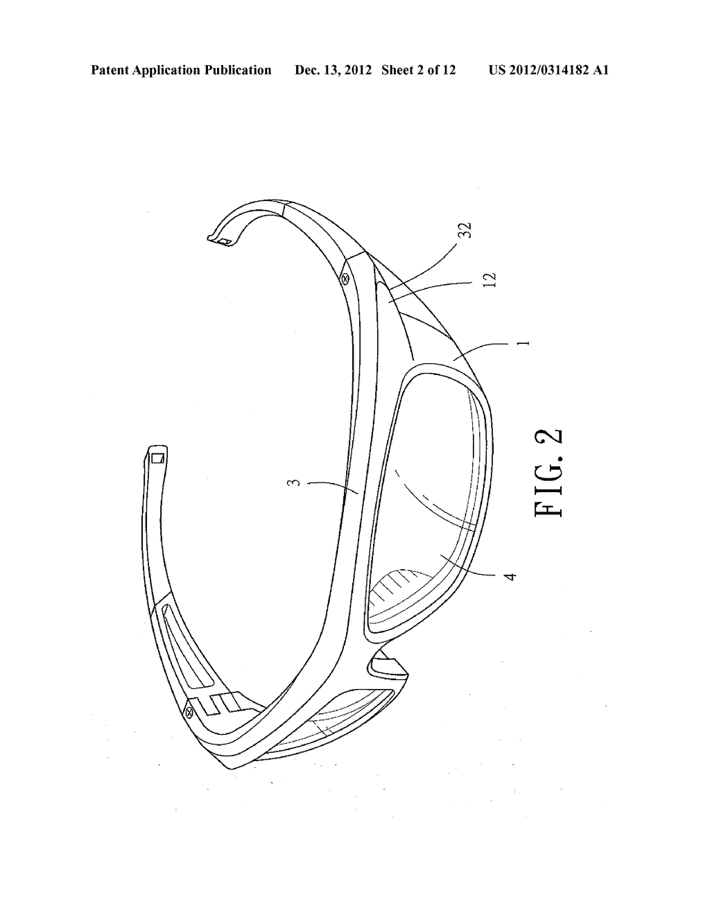 Eyeglass frame assembly adaptable to lenses of different curvatures - diagram, schematic, and image 03