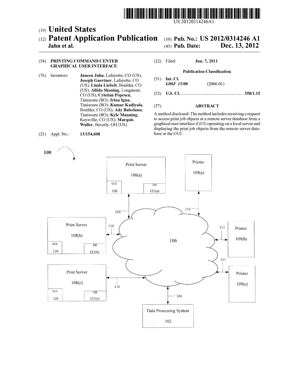 Printing Command Center Graphical User Interface - diagram, schematic, and image 01