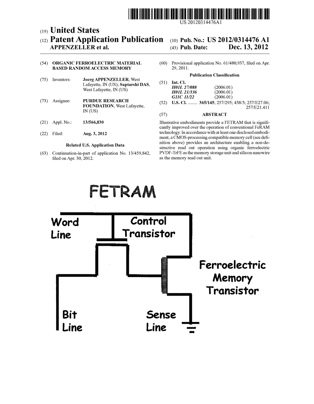 ORGANIC FERROELECTRIC MATERIAL BASED RANDOM ACCESS MEMORY - diagram, schematic, and image 01