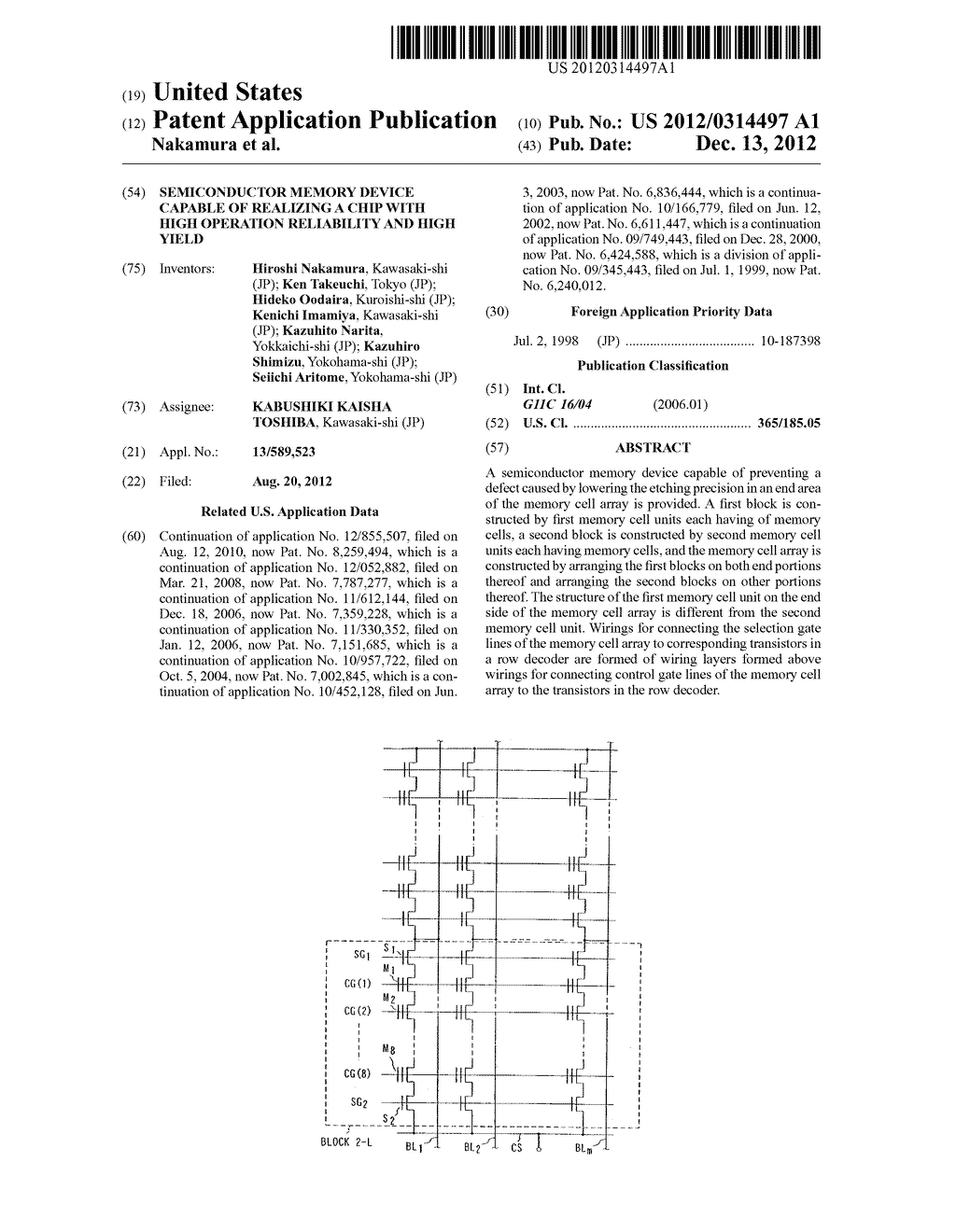 SEMICONDUCTOR MEMORY DEVICE CAPABLE OF REALIZING A CHIP WITH HIGH     OPERATION RELIABILITY AND HIGH YIELD - diagram, schematic, and image 01