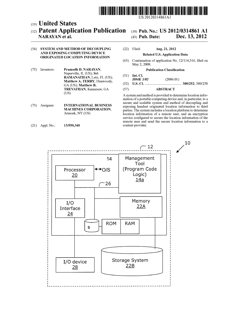 SYSTEM AND METHOD OF DECOUPLING AND EXPOSING COMPUTING DEVICE ORIGINATED     LOCATION INFORMATION - diagram, schematic, and image 01