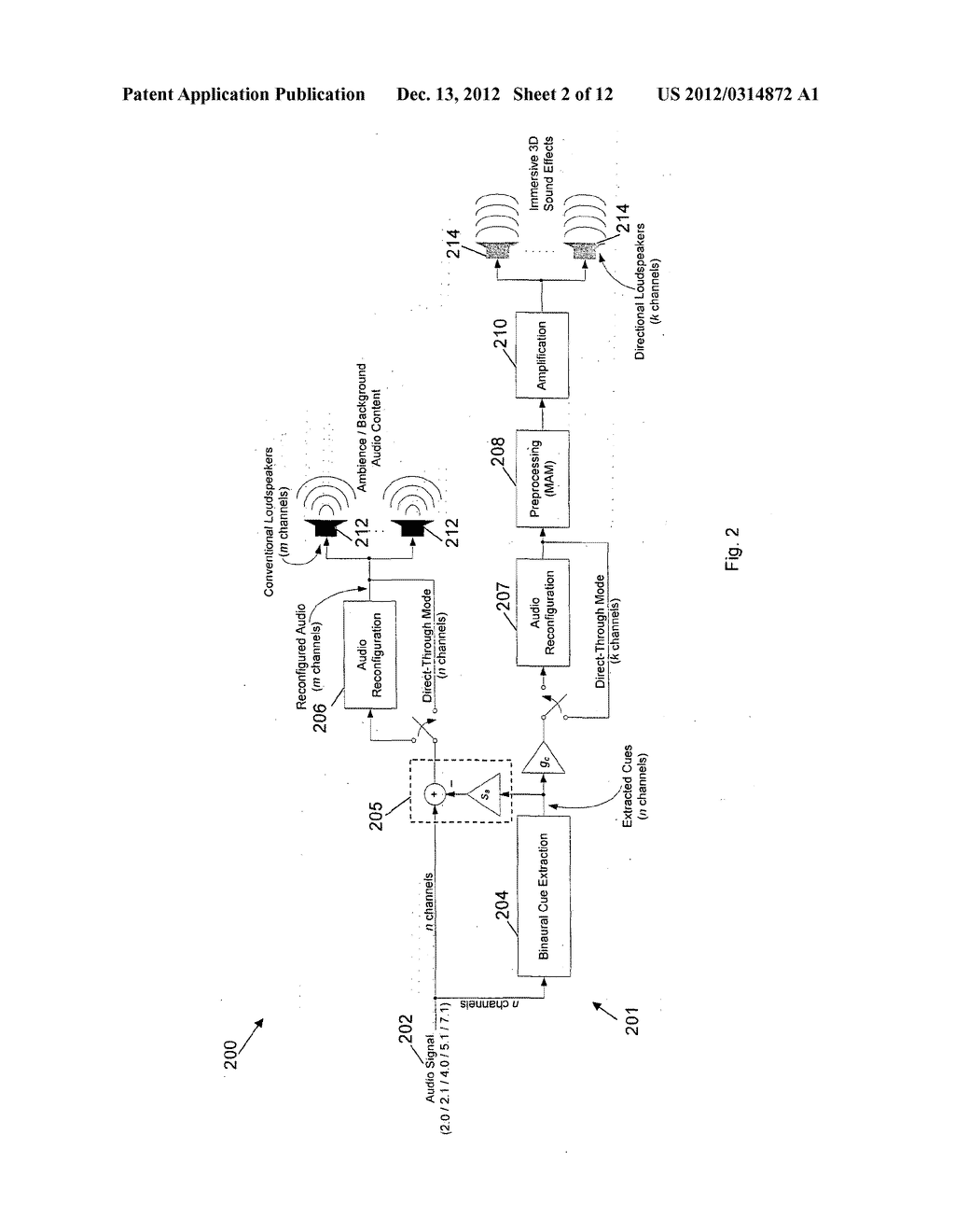 SYSTEM AND METHOD FOR PROCESSING AN INPUT SIGNAL TO PRODUCE 3D AUDIO     EFFECTS - diagram, schematic, and image 03