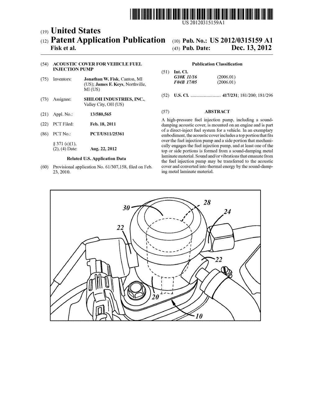 ACOUSTIC COVER FOR VEHICLE FUEL INJECTION PUMP - diagram, schematic, and image 01