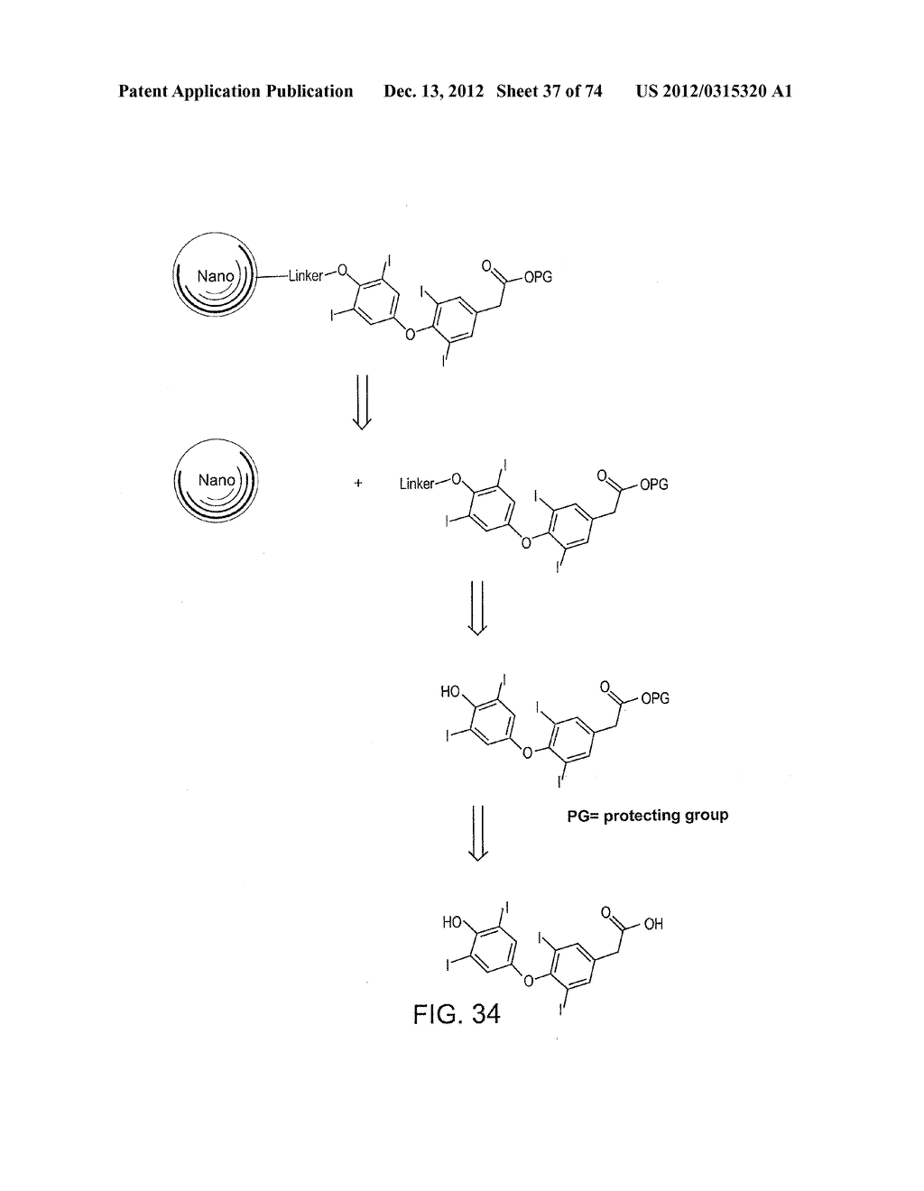 USES OF FORMULATIONS OF THYROID HORMONE ANALOGS AND NANOPARTICULATE FORMS     THEREOF TO INCREASE CHEMOSENSIVITY AND RADIOSENSITIVITY IN TUMOR OR     CANCER CELLS - diagram, schematic, and image 38