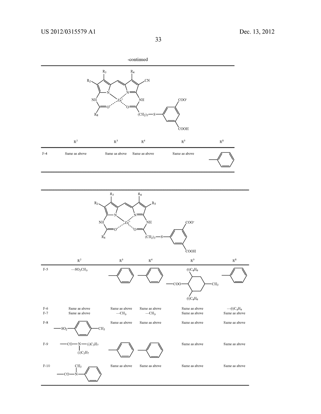 COLORED CURABLE COMPOSITION, COLOR FILTER AND METHOD OF PRODUCING THE     SAME, AND DIPYRROMETHENE METAL COMPLEX COMPOUND AND TAUTOMER THEREOF - diagram, schematic, and image 34
