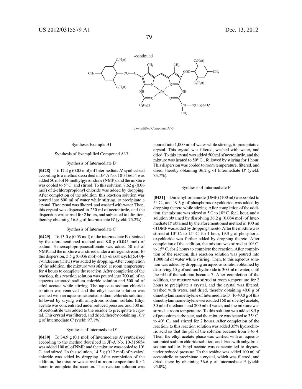 COLORED CURABLE COMPOSITION, COLOR FILTER AND METHOD OF PRODUCING THE     SAME, AND DIPYRROMETHENE METAL COMPLEX COMPOUND AND TAUTOMER THEREOF - diagram, schematic, and image 80