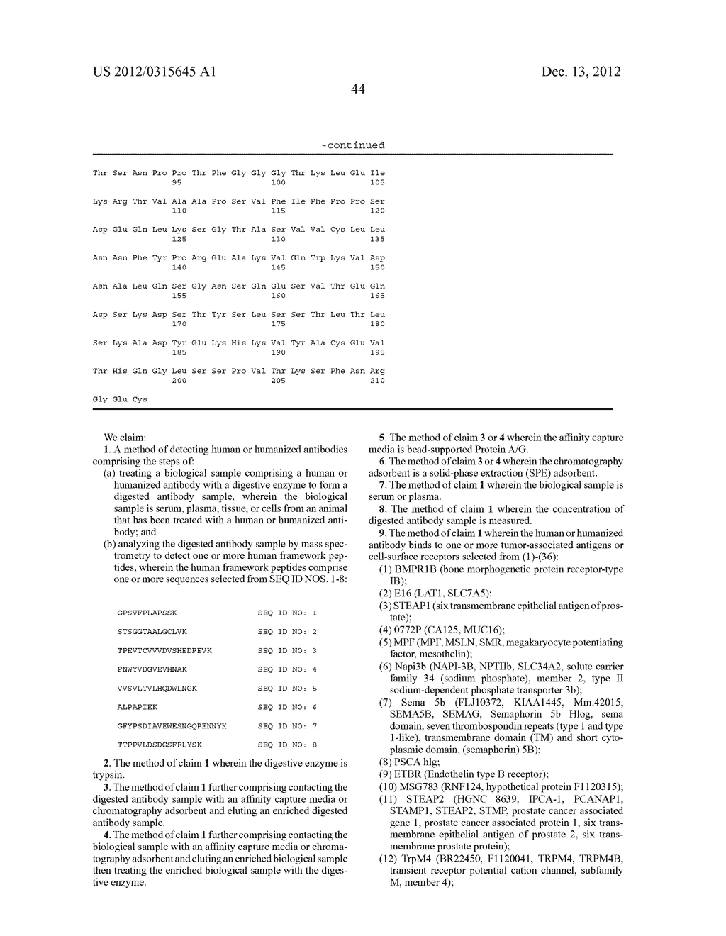 MULTIPLE REACTION MONITORING LC-MS/MS METHOD TO DETECT THERAPEUTIC     ANTIBODIES IN ANIMAL SAMPLES USING FRAMEWORK SIGNATURE PEPTIDES - diagram, schematic, and image 68