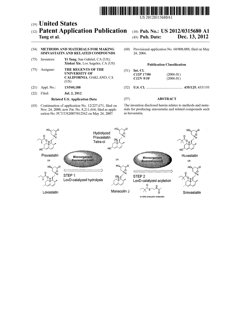 METHODS AND MATERIALS FOR MAKING SIMVASTATIN AND RELATED COMPOUNDS - diagram, schematic, and image 01