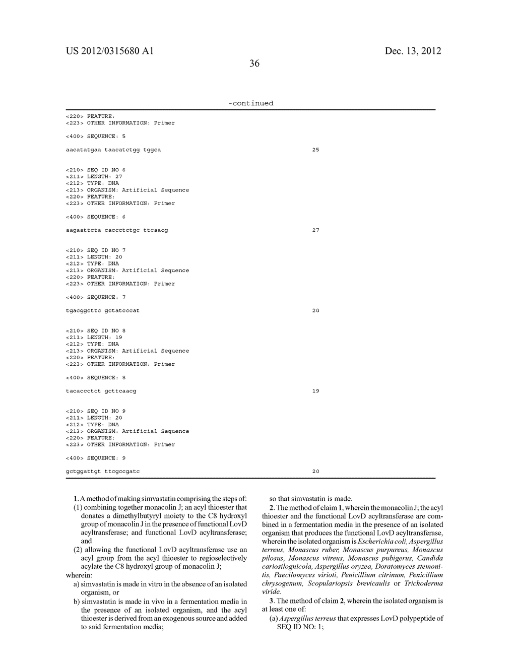 METHODS AND MATERIALS FOR MAKING SIMVASTATIN AND RELATED COMPOUNDS - diagram, schematic, and image 61