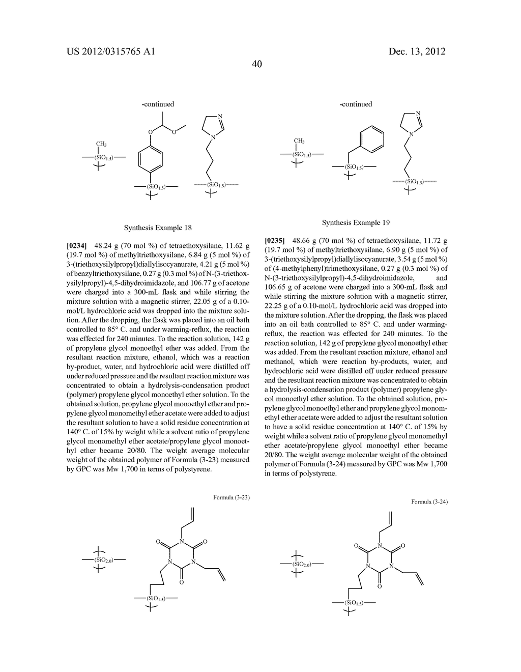 RESIST UNDERLAYER FILM FORMING COMPOSITION CONTAINING SILICON HAVING     NITROGEN-CONTAINING RING - diagram, schematic, and image 43