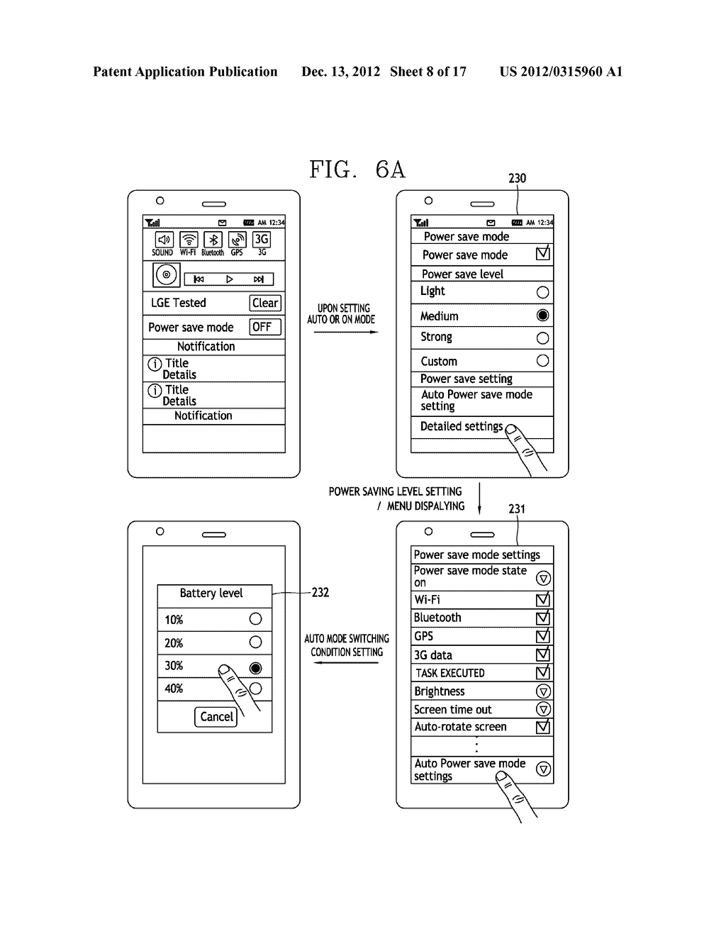 MOBILE TERMINAL AND BATTERY POWER SAVING MODE SWITCHING METHOD THEREOF - diagram, schematic, and image 09