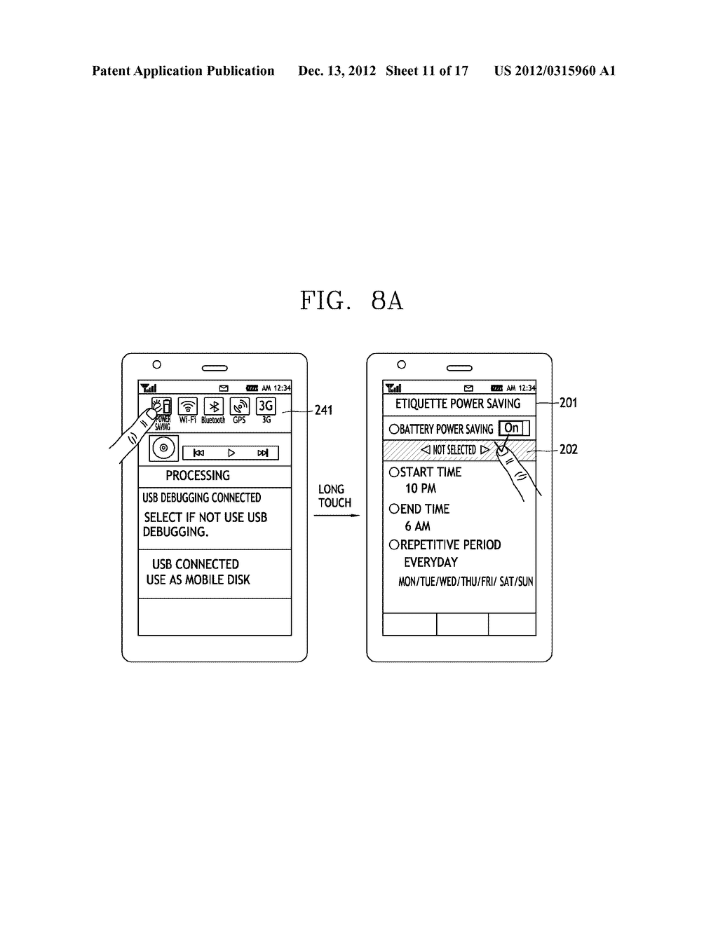 MOBILE TERMINAL AND BATTERY POWER SAVING MODE SWITCHING METHOD THEREOF - diagram, schematic, and image 12