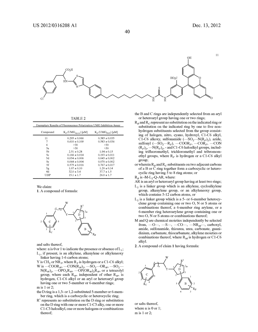 INHIBITORS OF UDP-GALACTOPYRANOSE MUTASE THWART MYCOBACTERIAL GROWTH - diagram, schematic, and image 69