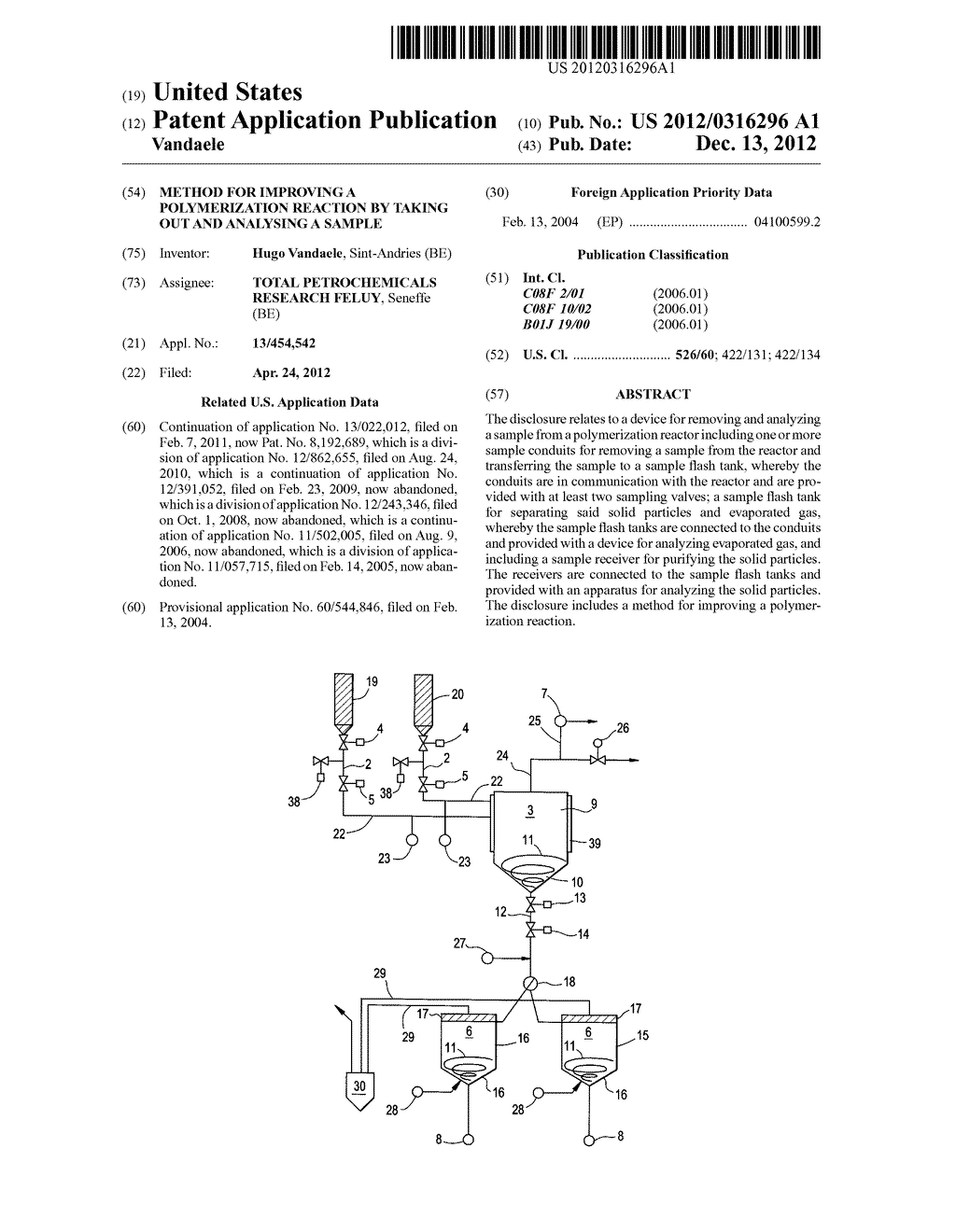 Method for Improving a Polymerization Reaction by Taking Out and Analysing     a Sample - diagram, schematic, and image 01