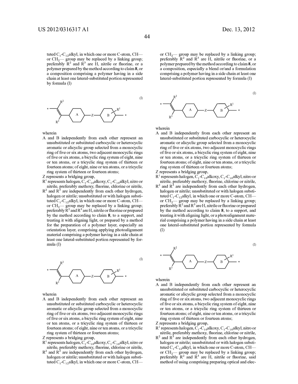 PHOTOALIGNING MATERIAL WITH LATERAL SUBSTITUTION - diagram, schematic, and image 45