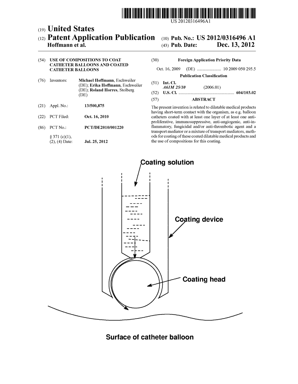 USE OF COMPOSITIONS TO COAT CATHETER BALLOONS AND COATED CATHETER BALLOONS - diagram, schematic, and image 01