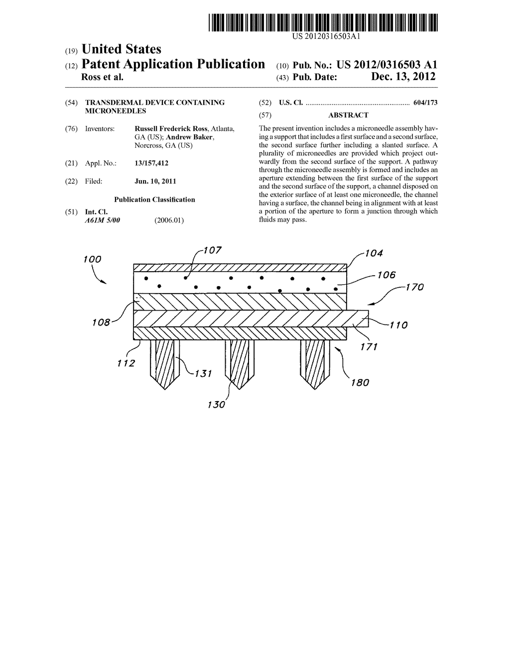 Transdermal Device Containing Microneedles - diagram, schematic, and image 01