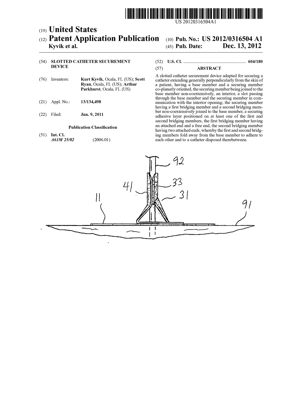 Slotted catheter securement device - diagram, schematic, and image 01