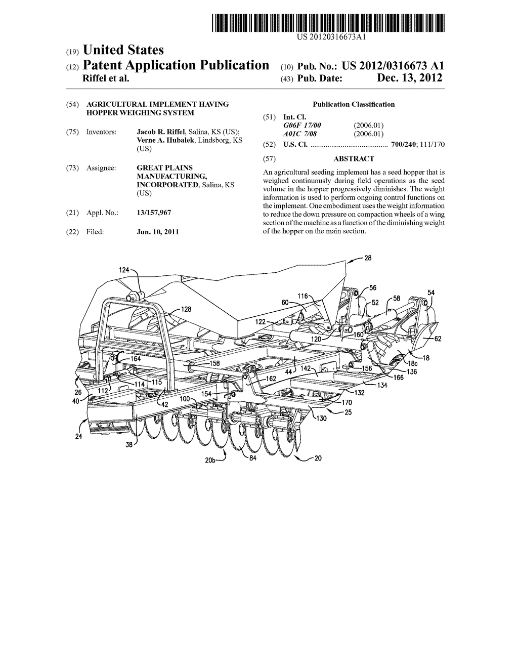 AGRICULTURAL IMPLEMENT HAVING HOPPER WEIGHING SYSTEM - diagram, schematic, and image 01