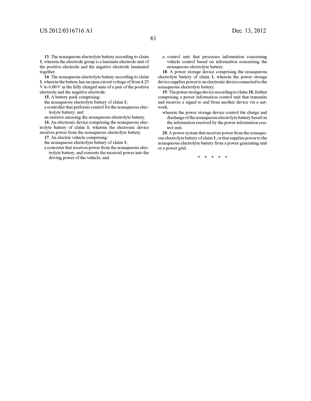 NONAQUEOUS ELECTROLYTE BATTERY, BATTERY PACK, ELECTRONIC DEVICE, ELECTRIC     VEHICLE, POWER STORAGE DEVICE, AND POWER SYSTEM - diagram, schematic, and image 75