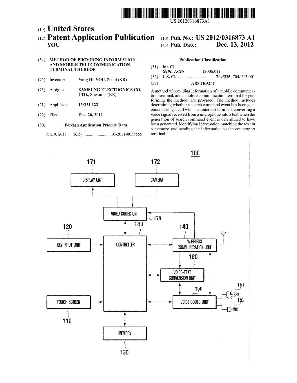 METHOD OF PROVIDING INFORMATION AND MOBILE TELECOMMUNICATION TERMINAL     THEREOF - diagram, schematic, and image 01