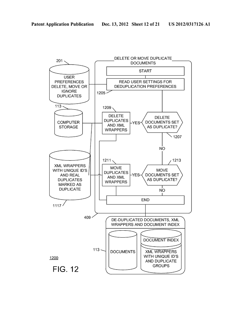 SYSTEM AND METHOD FOR NEAR AND EXACT DE-DUPLICATION OF DOCUMENTS - diagram, schematic, and image 13