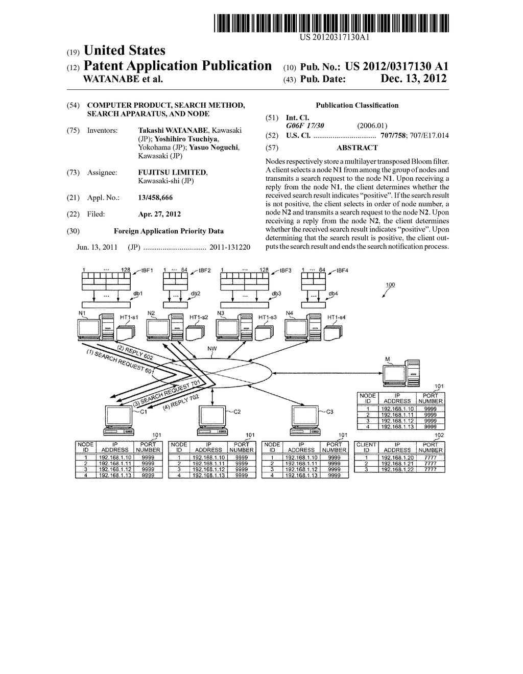 COMPUTER PRODUCT, SEARCH METHOD, SEARCH APPARATUS, AND NODE - diagram, schematic, and image 01