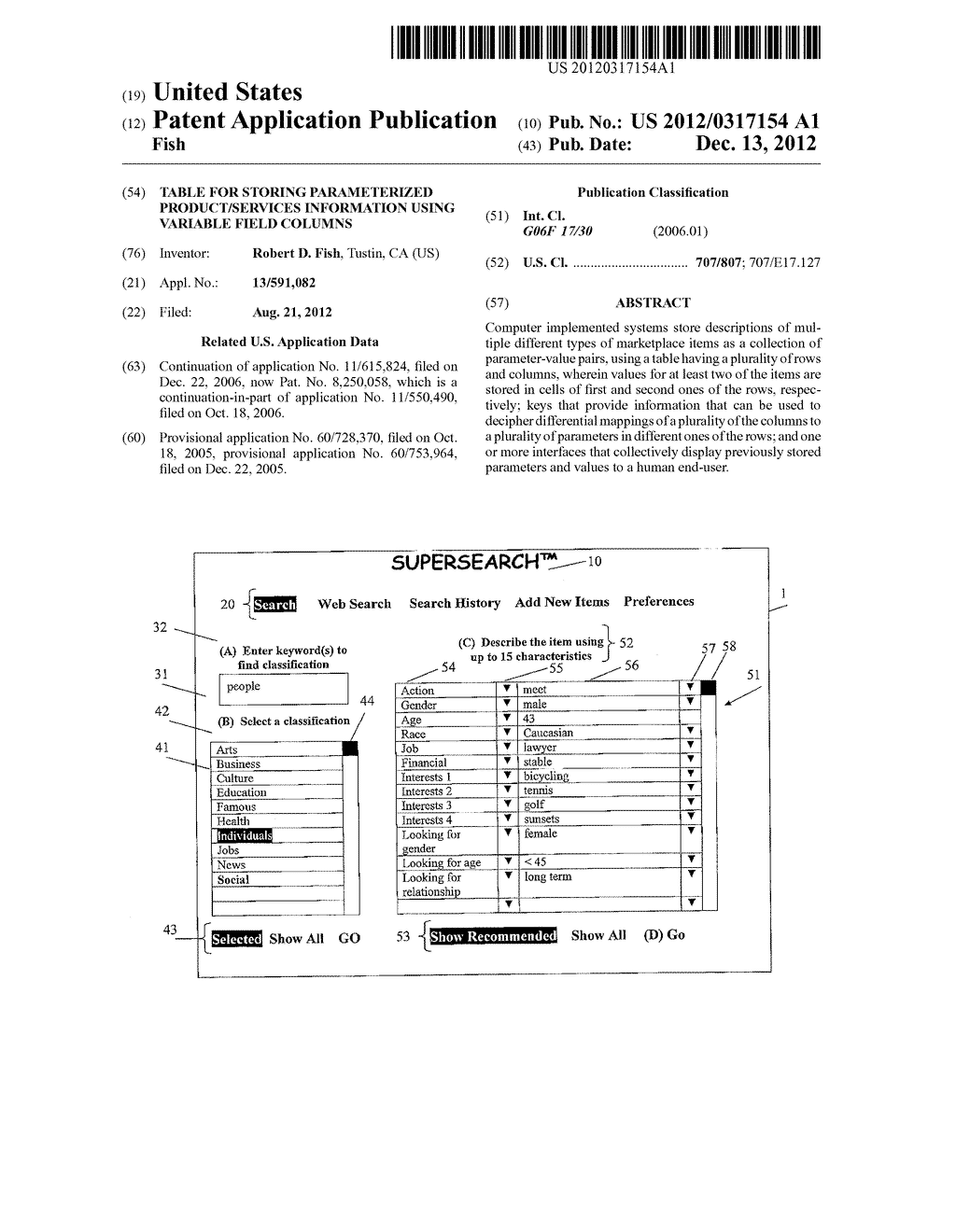 Table For Storing Parameterized Product/Services Information Using     Variable Field Columns - diagram, schematic, and image 01