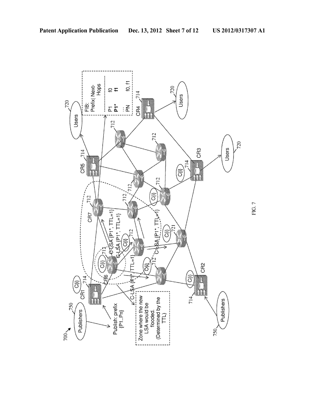 Method and Apparatus for Content Identifier Based Radius Constrained Cache     Flooding to Enable Efficient Content Routing - diagram, schematic, and image 08