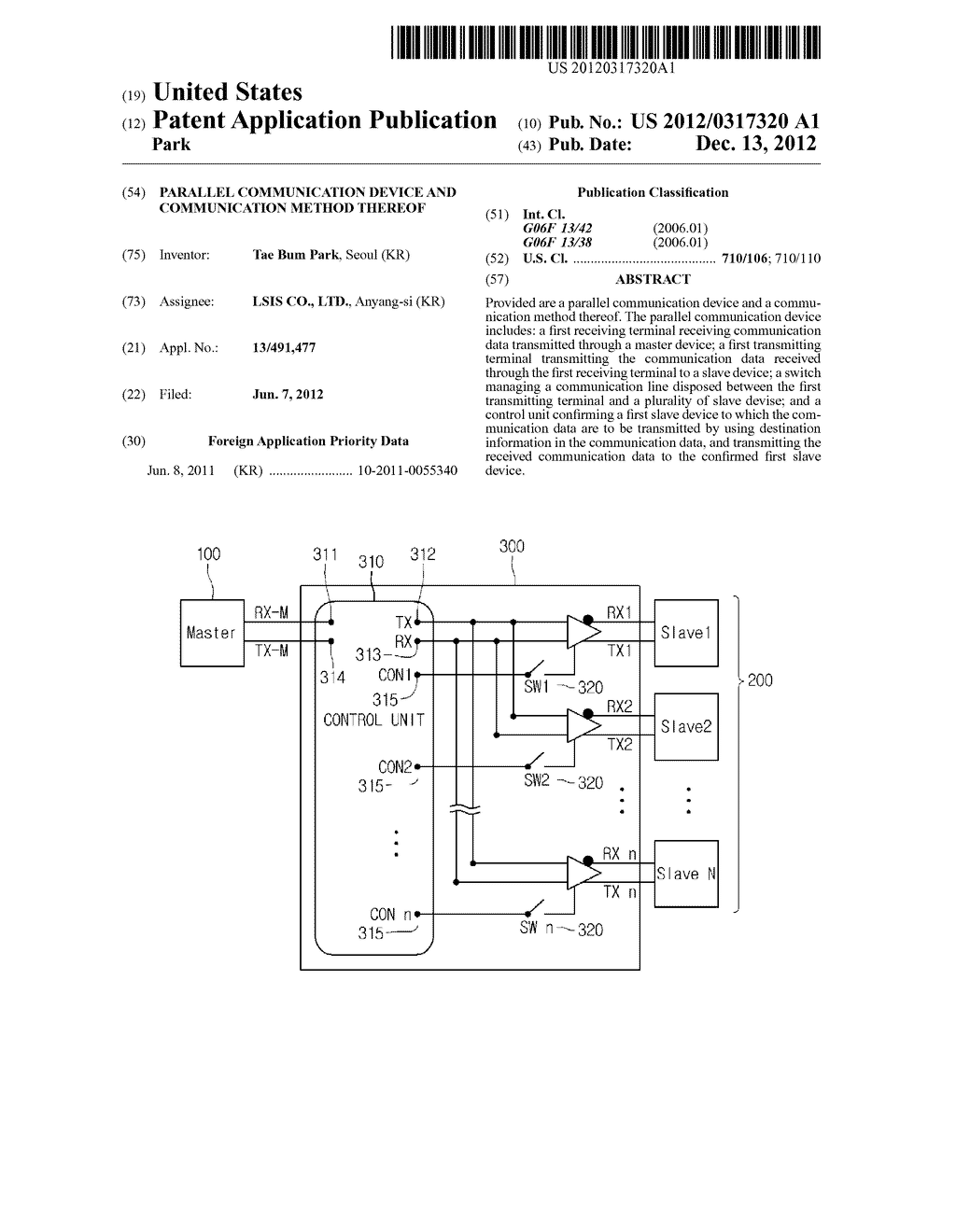 PARALLEL COMMUNICATION DEVICE AND COMMUNICATION METHOD THEREOF - diagram, schematic, and image 01