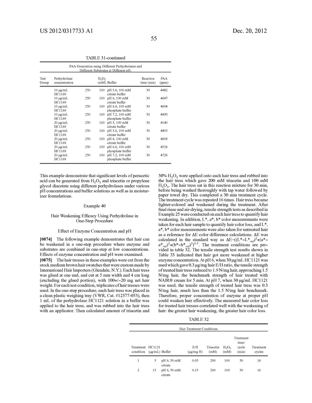 ENZYMATIC PERACID GENERATION FOR USE IN HAIR CARE PRODUCTS - diagram, schematic, and image 56