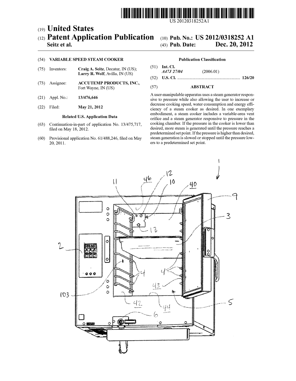 VARIABLE SPEED STEAM COOKER - diagram, schematic, and image 01