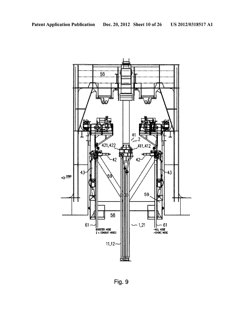 CONNECTING DEVICE FOR KILL/CHOKE LINES BETWEEN A RISER AND A FLOATING     DRILLING VESSEL - diagram, schematic, and image 11