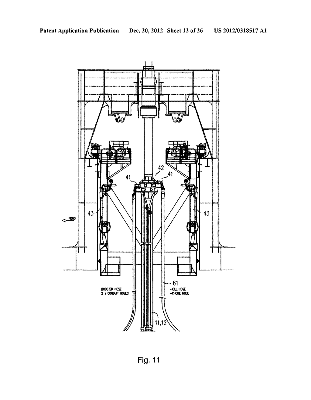 CONNECTING DEVICE FOR KILL/CHOKE LINES BETWEEN A RISER AND A FLOATING     DRILLING VESSEL - diagram, schematic, and image 13