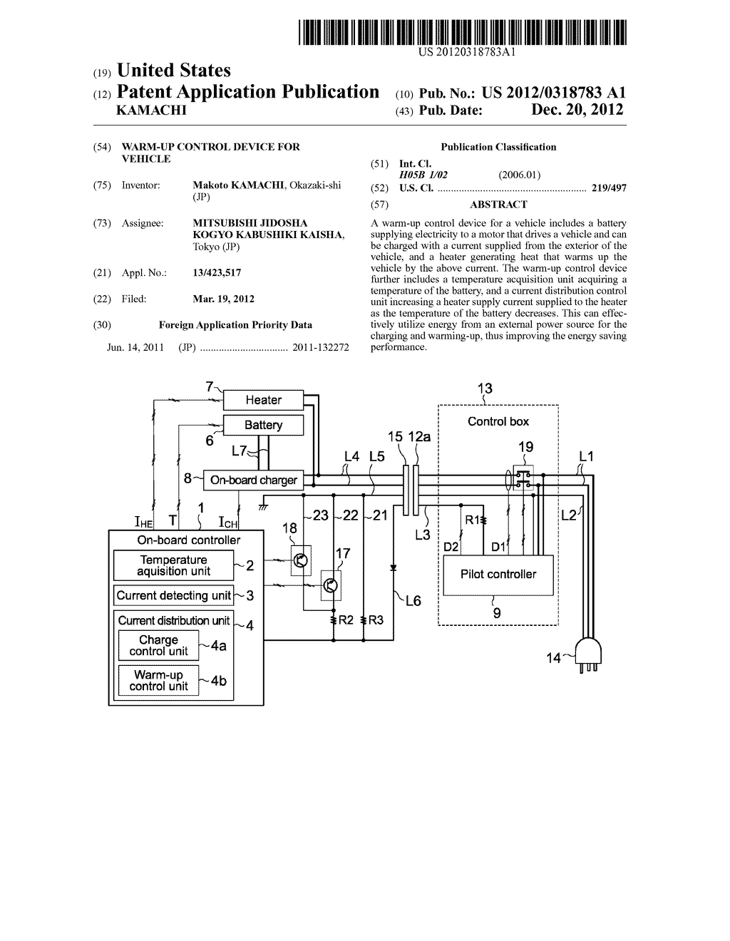 WARM-UP CONTROL DEVICE FOR VEHICLE - diagram, schematic, and image 01