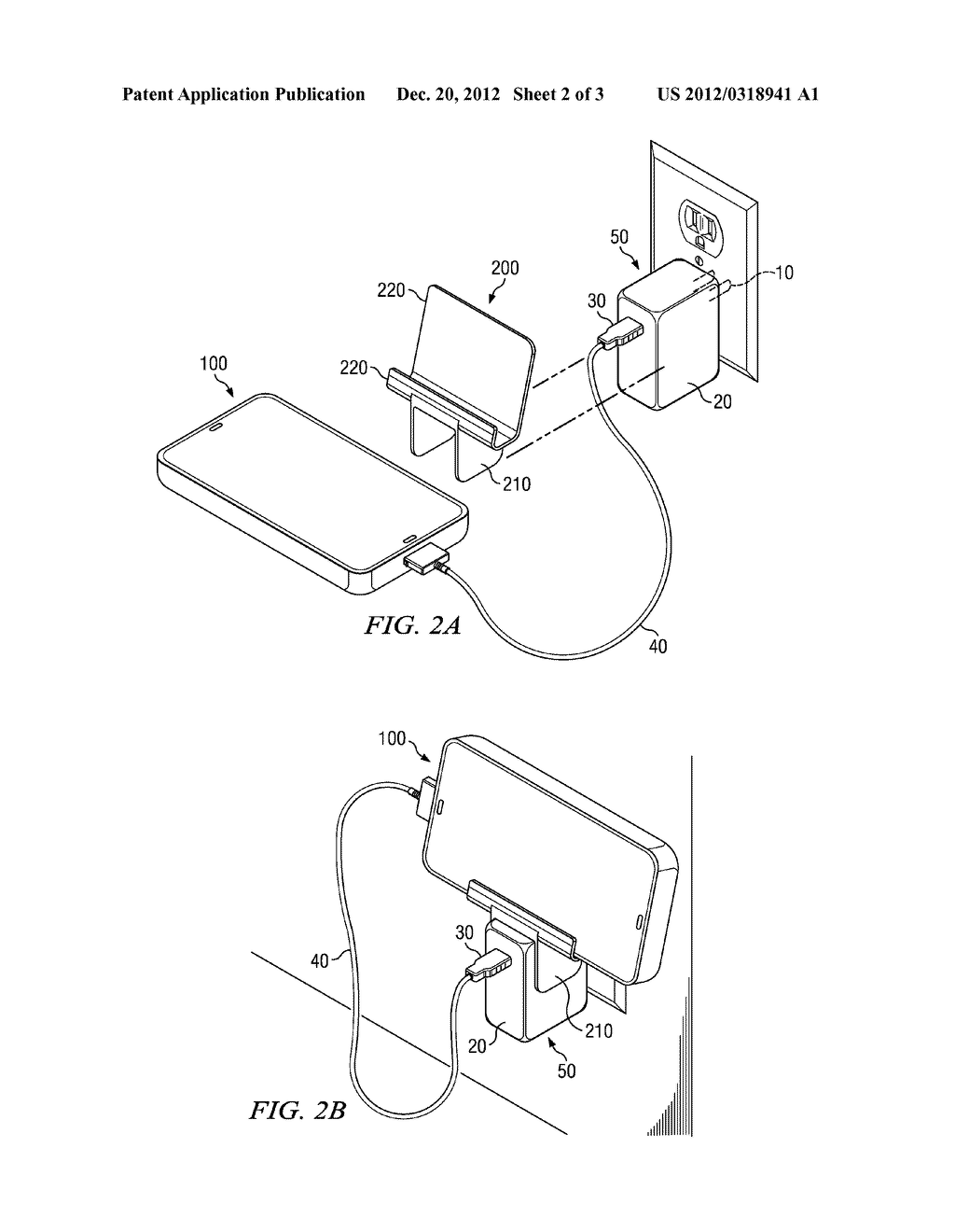 Mobile Electronic Device AC Charger Mount - diagram, schematic, and image 03