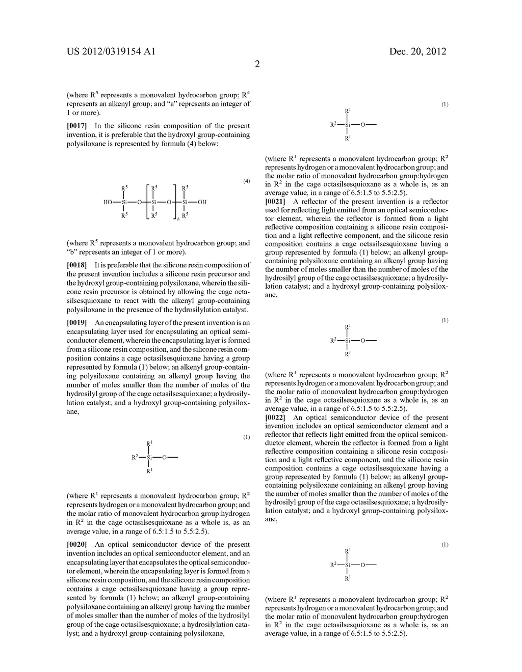 SILICONE RESIN COMPOSITION, ENCAPSULATING LAYER, REFLECTOR, AND OPTICAL     SEMICONDUCTOR DEVICE - diagram, schematic, and image 04