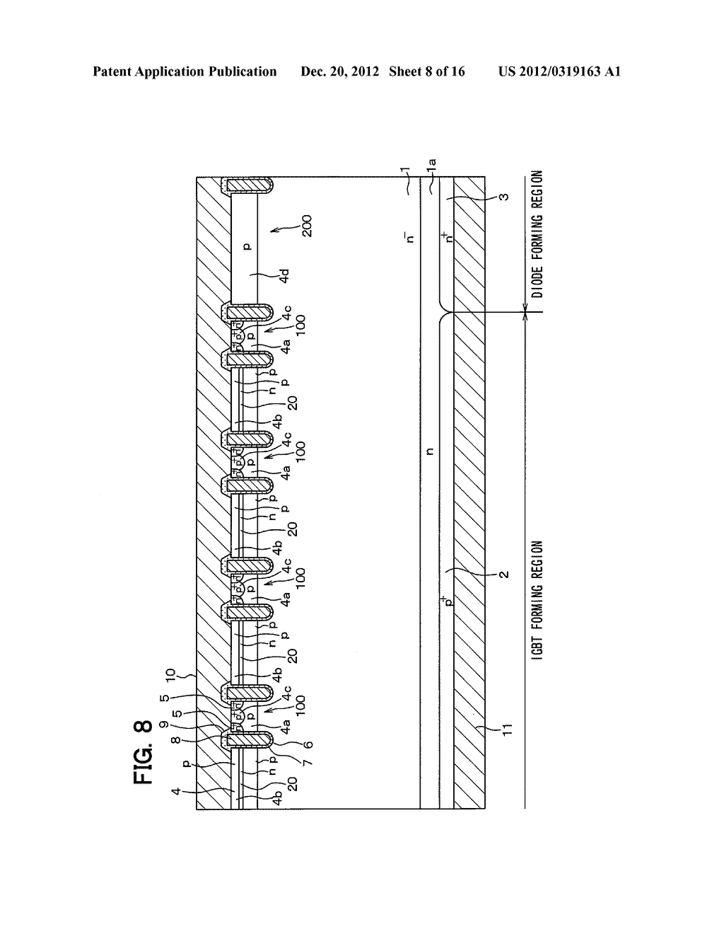 SEMICONDUCTOR DEVICE INCLUDING INSULATED GATE BIPOLAR TRANSISTOR AND DIODE - diagram, schematic, and image 09