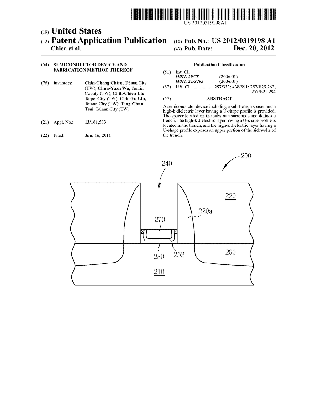 SEMICONDUCTOR DEVICE AND FABRICATION METHOD THEREOF - diagram, schematic, and image 01