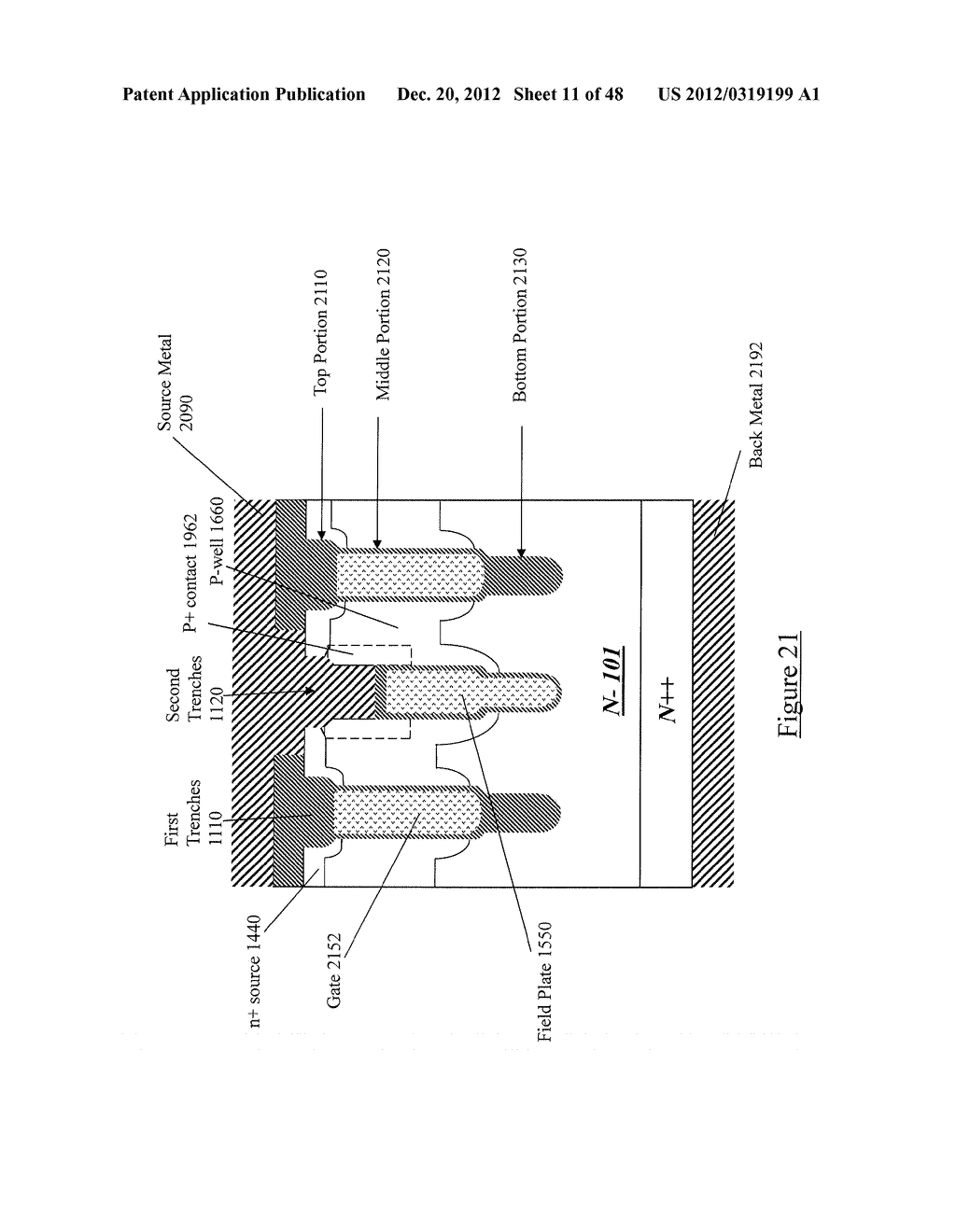 Trench Gated Power Device With Multiple Trench Width and its Fabrication     Process - diagram, schematic, and image 12