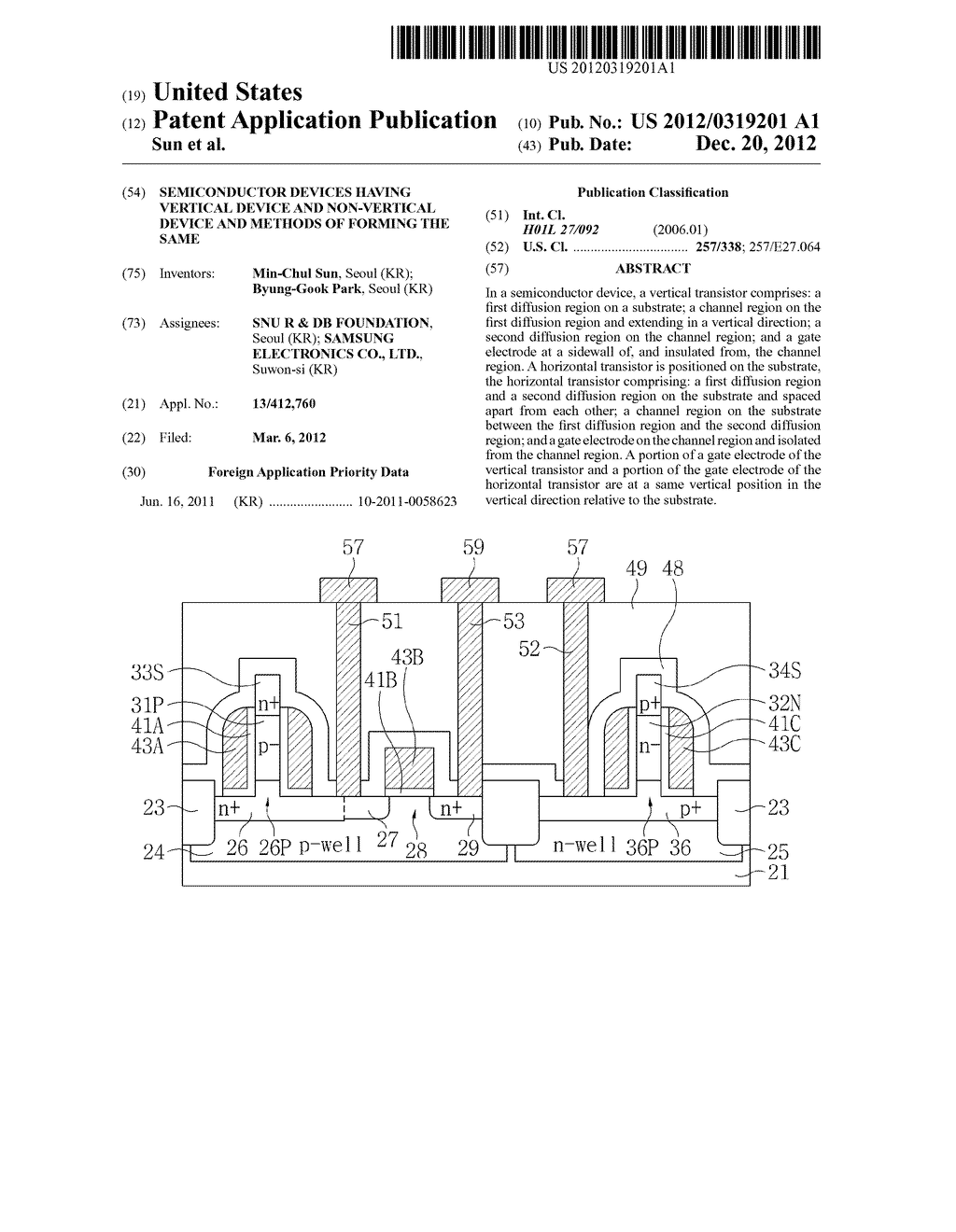 SEMICONDUCTOR DEVICES HAVING VERTICAL DEVICE AND NON-VERTICAL DEVICE AND     METHODS OF FORMING THE SAME - diagram, schematic, and image 01