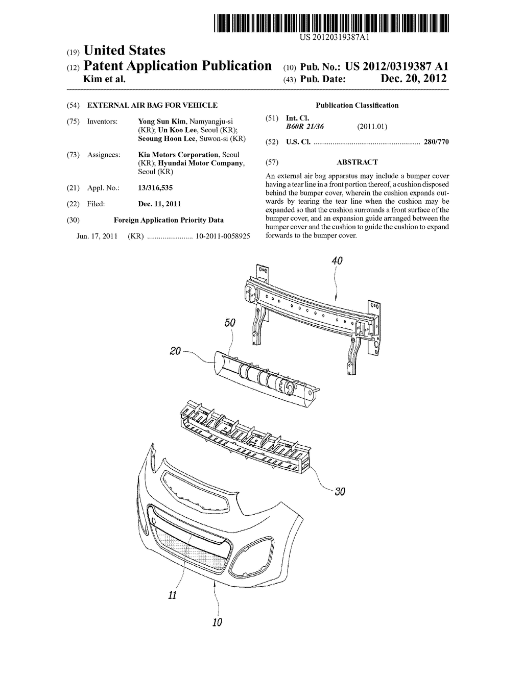 EXTERNAL AIR BAG FOR VEHICLE - diagram, schematic, and image 01
