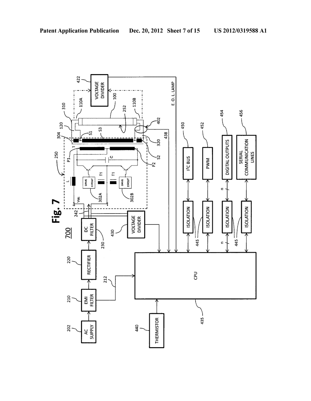 SYSTEMS AND METHOD FOR ADAPTIVE MONITORING AND OPERATING OF ELECTRONIC     BALLASTS - diagram, schematic, and image 08