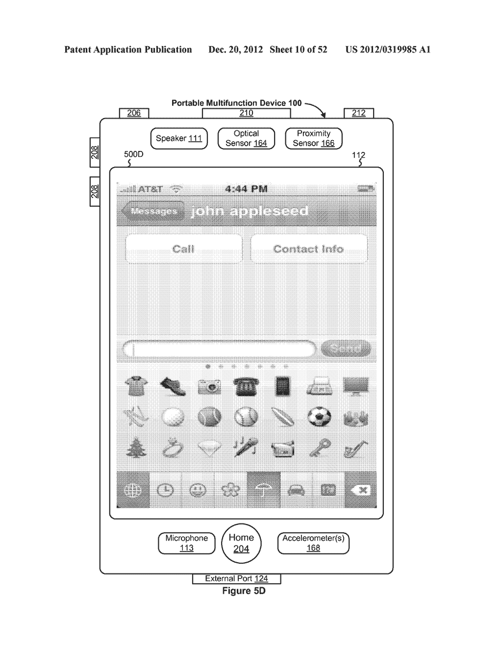 Portable Touch Screen Device, Method, and Graphical User Interface for     Using Emoji Characters While in a Locked Mode - diagram, schematic, and image 11