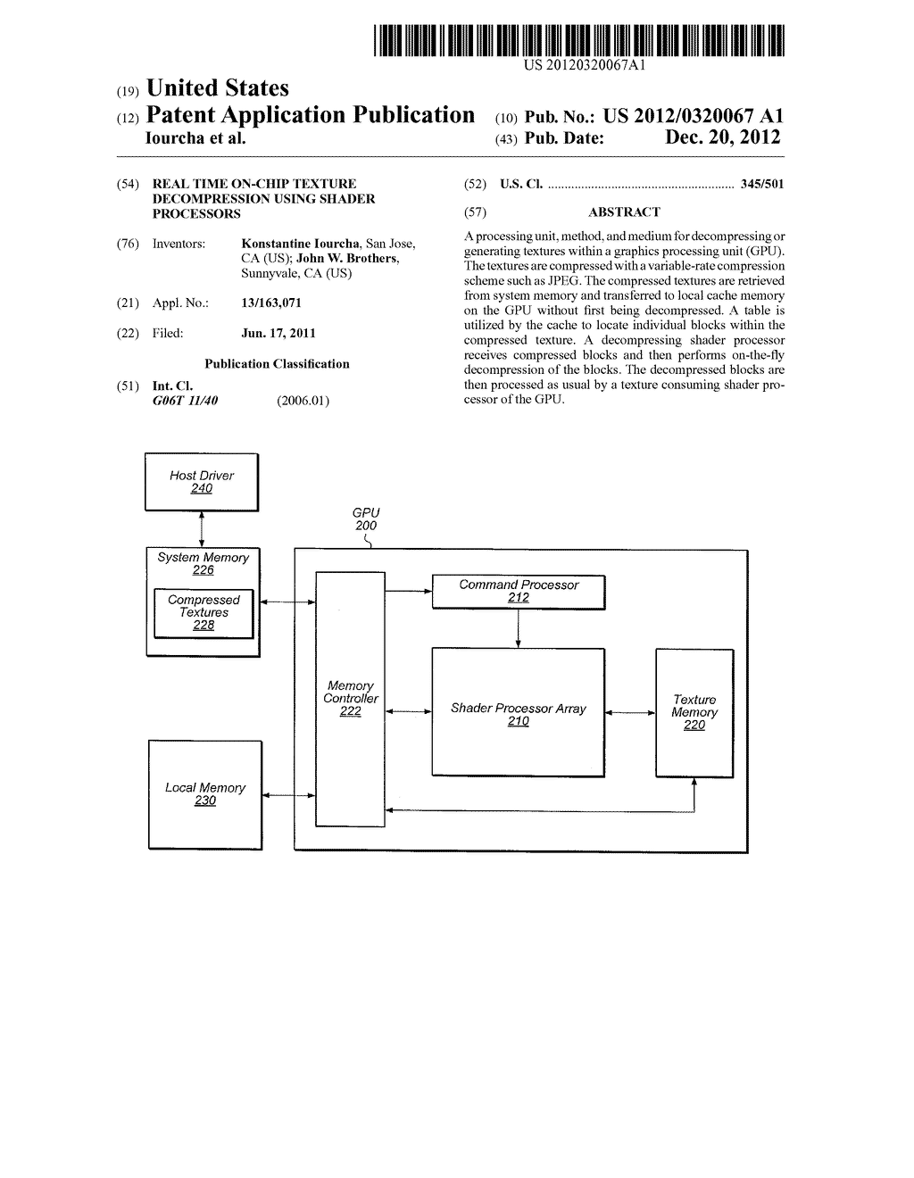 REAL TIME ON-CHIP TEXTURE DECOMPRESSION USING SHADER PROCESSORS - diagram, schematic, and image 01