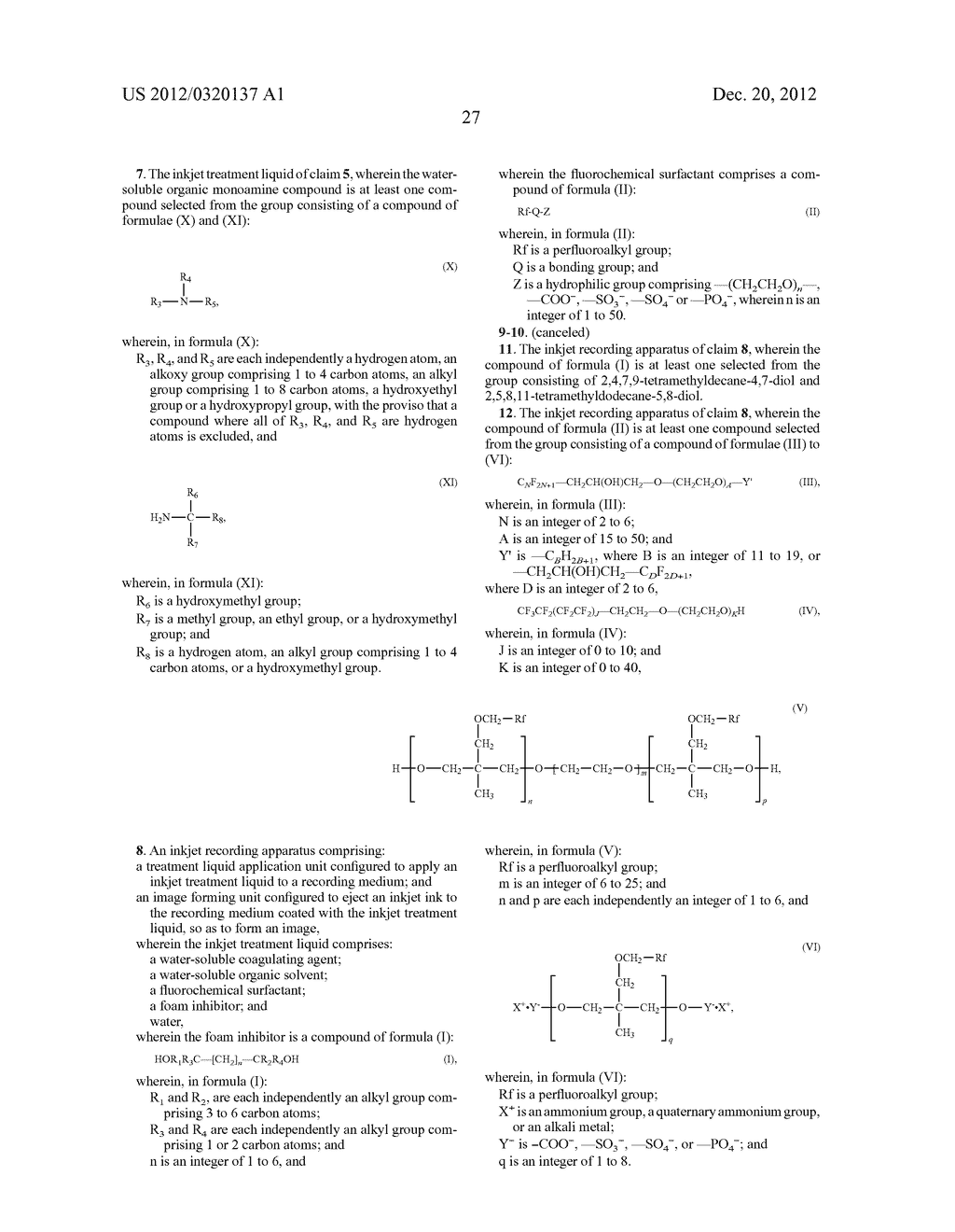 INKJET TREATMENT LIQUID AND INKJET RECORDING APPARATUS - diagram, schematic, and image 29