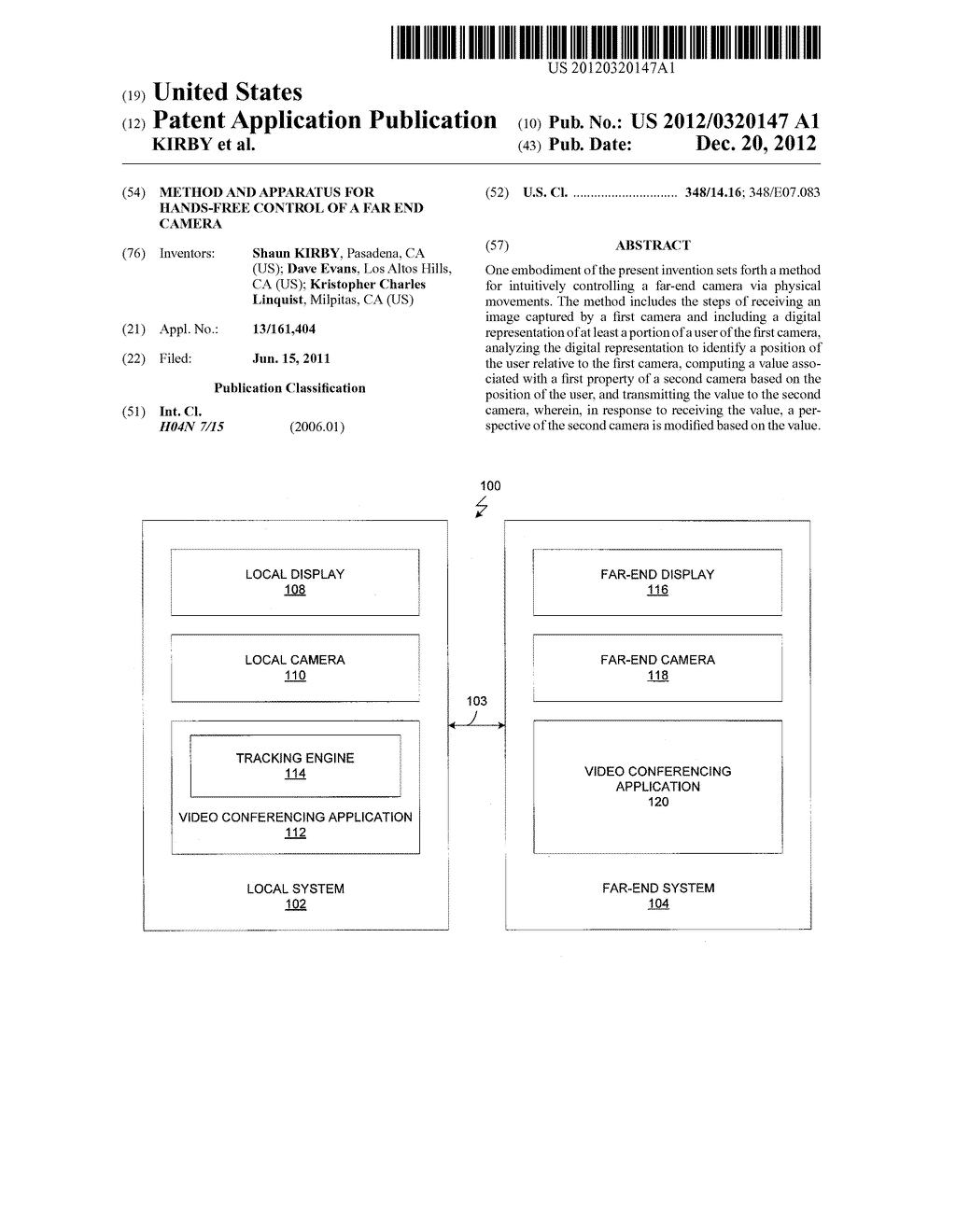 METHOD AND APPARATUS FOR HANDS-FREE CONTROL OF A FAR END CAMERA - diagram, schematic, and image 01