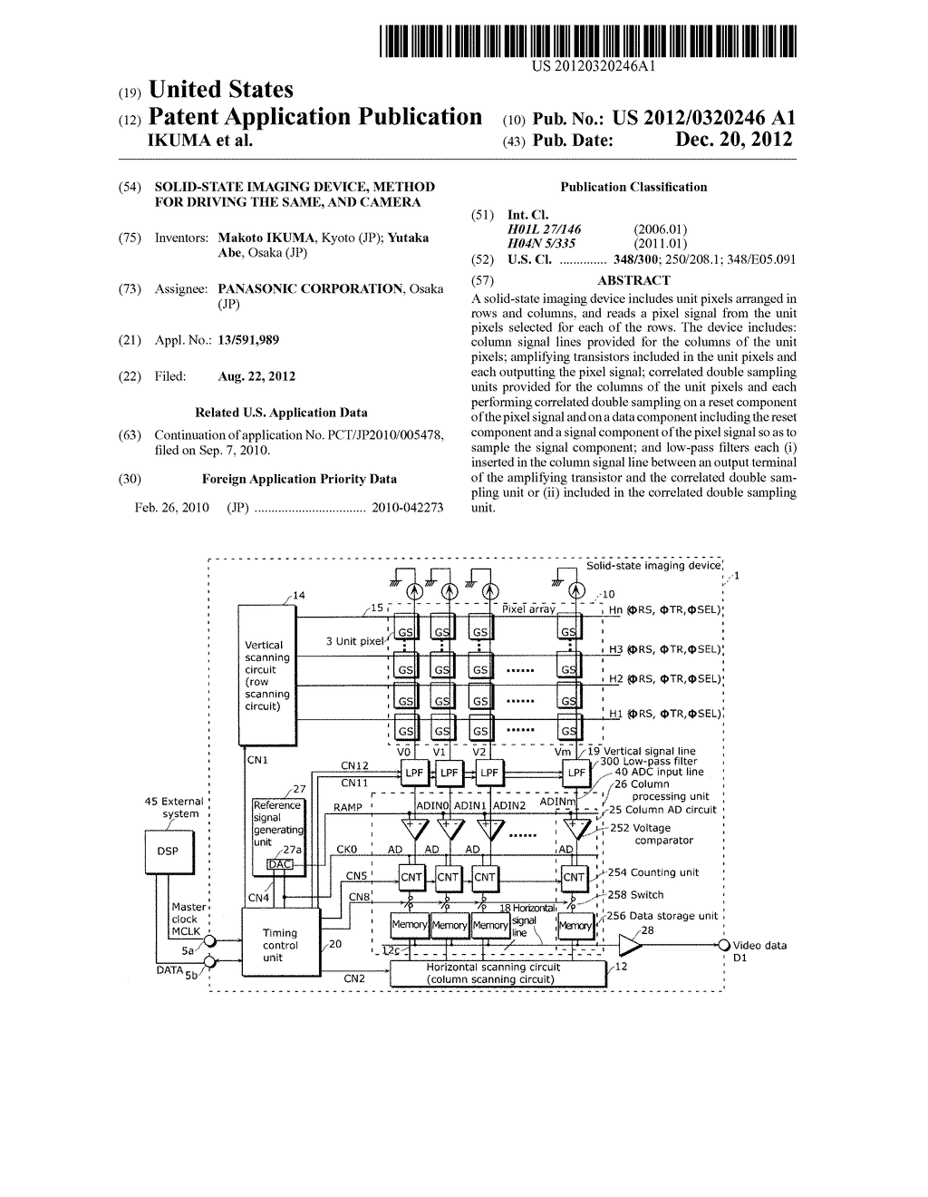 SOLID-STATE IMAGING DEVICE, METHOD FOR DRIVING THE SAME, AND CAMERA - diagram, schematic, and image 01
